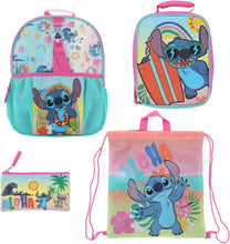 Cargar imagen en el visor de la galería, Disney Lilo &amp; Stitch 5-Piece Backpack &amp; Lunchbox Set