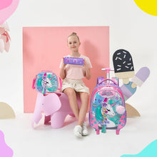 Cargar imagen en el visor de la galería, Meetbelify Unicorn Rolling Backpack for Girls Backpacks with Wheels for Elementary Preschool Students 3 in 1 Carry on Travel Luggage Kids Suitcase with Lunch Box Pencil Case for Girls Age 8-10