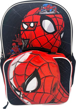 Cargar imagen en el visor de la galería, Fast Forward Mochila desplegable con licencia para niños de 16 pulgadas con lonchera (Spiderman-negro), Multi colorido, Spiderman-negro