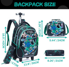 Cargar imagen en el visor de la galería, HTgroce Dinosaurio Mochila Con Ruedas Niño, Mochila Ruedas Niño, Mochilas Escolares Con Ruedas 8 años