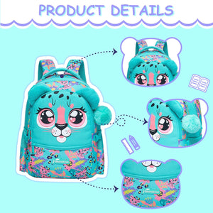 Kids Backpacks for Girls School Bag Cute Girls Backpacks Ages 8-10 with Lunch Box Pencil Case Bookbag Set Travel Backpack for Preschool Kindergarten Elementary Students