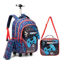Cargar imagen en el visor de la galería, Meetbelify Unicorn Rolling Backpack for Girls Backpacks with Wheels for Elementary Preschool Students 3 in 1 Carry on Travel Luggage Kids Suitcase with Lunch Box Pencil Case for Girls Age 8-10