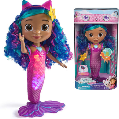 Gabby's Dollhouse: The Movie, Sing & Shine Mermaid Gabby, Waterproof Mermaid Doll with Lights & Sounds, Kids Toys for Girls & Boys Ages 3 and Up