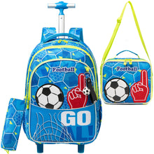 Cargar imagen en el visor de la galería, Meetbelify Unicorn Rolling Backpack for Girls Backpacks with Wheels for Elementary Preschool Students 3 in 1 Carry on Travel Luggage Kids Suitcase with Lunch Box Pencil Case for Girls Age 8-10