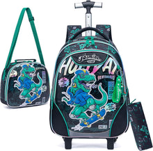 Cargar imagen en el visor de la galería, HTgroce Dinosaurio Mochila Con Ruedas Niño, Mochila Ruedas Niño, Mochilas Escolares Con Ruedas 8 años