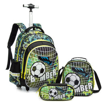 Cargar imagen en el visor de la galería, Meetbelify Unicorn Rolling Backpack for Girls Backpacks with Wheels for Elementary Preschool Students 3 in 1 Carry on Travel Luggage Kids Suitcase with Lunch Box Pencil Case for Girls Age 8-10