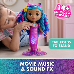 Gabby's Dollhouse: The Movie, Sing & Shine Mermaid Gabby, Waterproof Mermaid Doll with Lights & Sounds, Kids Toys for Girls & Boys Ages 3 and Up