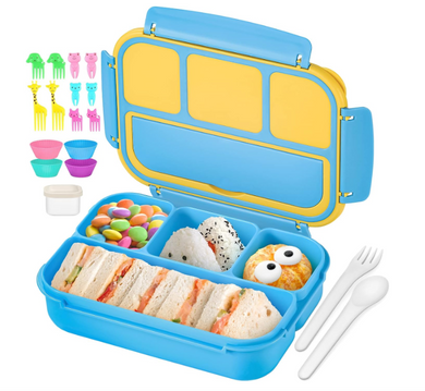 Lonchera Bento Box para Niños (Color turquesa con amarillo)