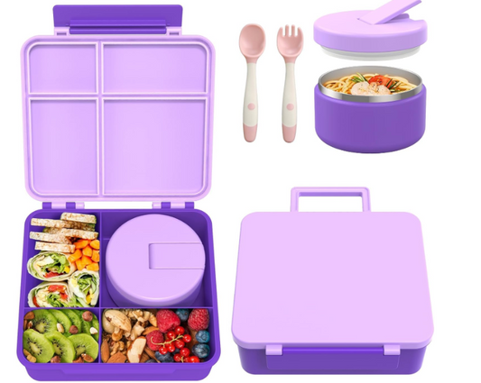 Bento Box con compartimiento comida caliente (Color Morado)