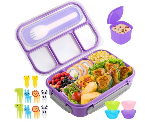 Lonchera Bento Box con accesorios- Color Lila