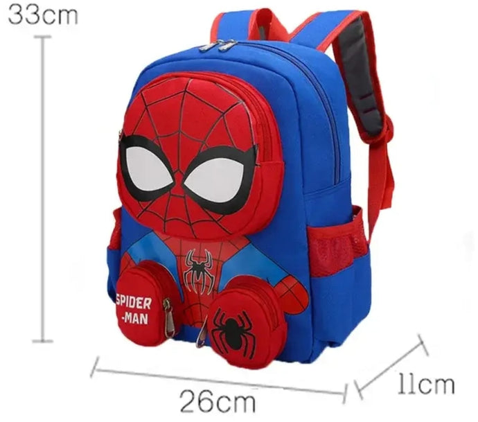 Mochila Infantil 3D de Spiderman – Ideal para Pequeños Aventureros - Azul claro