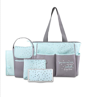 Bolso Pañalera  Completo- Celeste