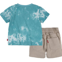 Cargar imagen en el visor de la galería, Conjunto Levis - Niños (Tshirt TYD verde aqua - pantalon corto crema)