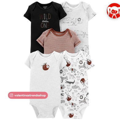 Set de 5 Bodys Carters - tonos chocolate